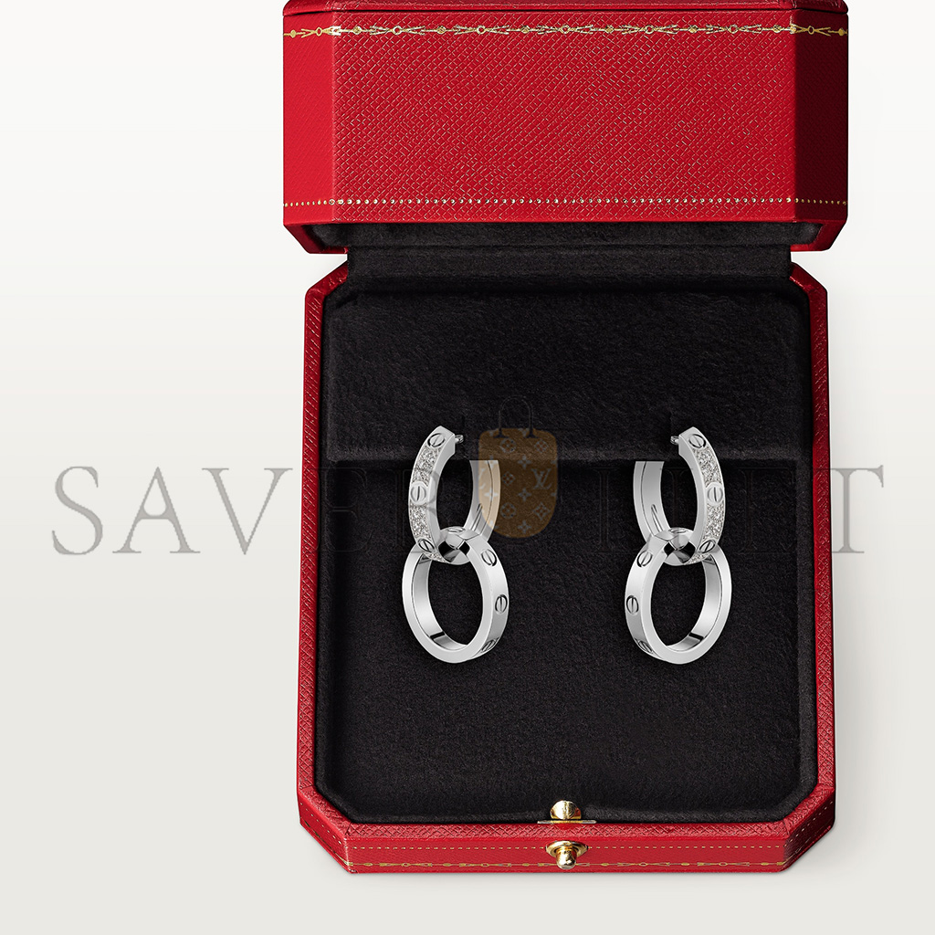 CARTIER LOVE WHITE GOLD EARRINGS, TRANSFORMABLE, SEMI-PAVED N8515242